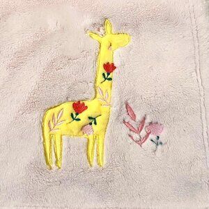 Dillards Starting Out Baby Girl Giraffe Throw Blanket One Size Pink Embroidered